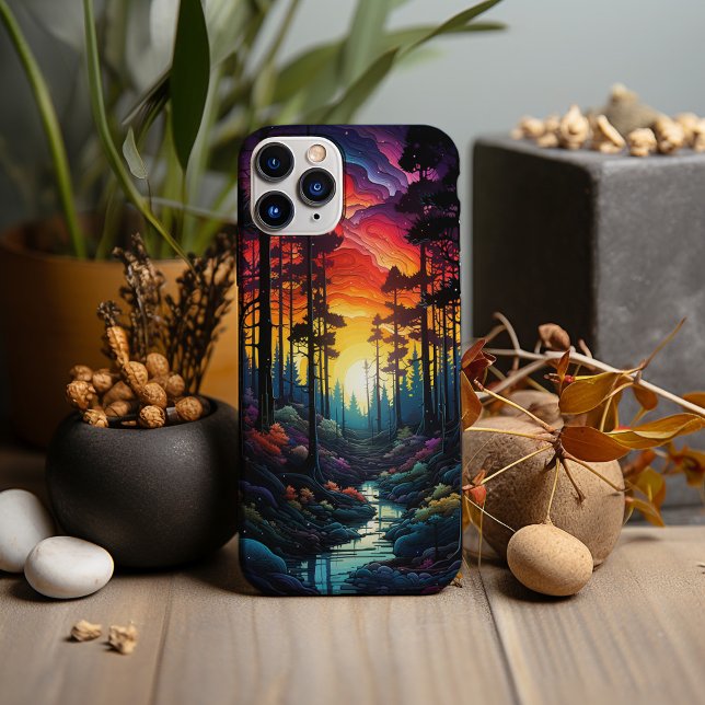 Neon Art, Psychedelic Pine Tree Forest Case-Mate iPhone Hülle (Von Creator hochgeladen)