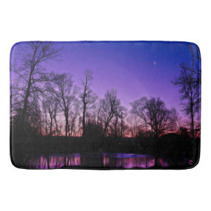 Neon Art Sunrise Lake Festival Badematte