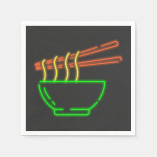 Neon Asian Noodle Bowl Serviette