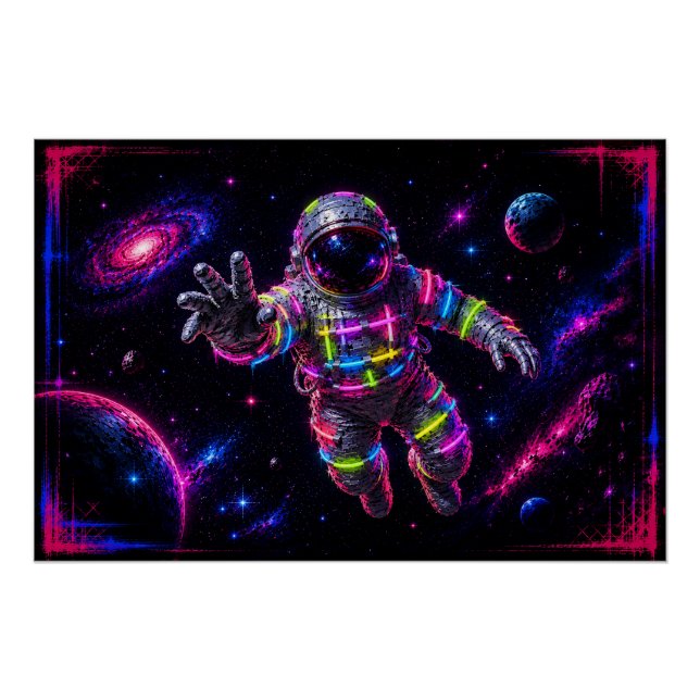 Neon Astronaut Poster (Vorderseite)