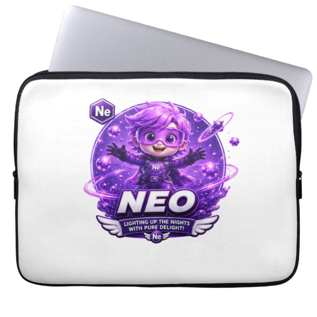Neon ATOMIVRA Laptopschutzhülle (Vorderseite)