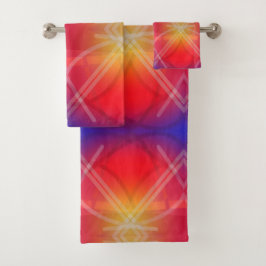 Neon Attractions Layered Abstract Design Badhandtuch Set