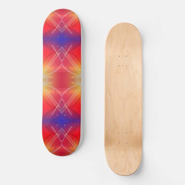 Neon Attractions Layered Abstract Design Skateboard (Vorderseite)