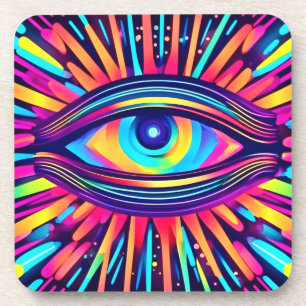 Neon-Auge des Kosmos Getränkeuntersetzer