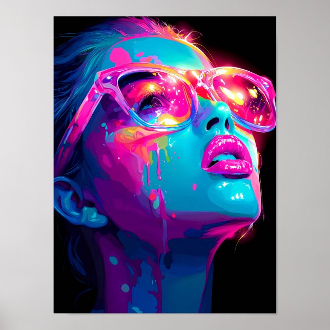 Neon Aura Poster | Bold Baddie Pop Art Print (Vorne)