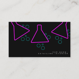Neon-Auto-Wasch-Innenausstattungs-Designer-Logo C Visitenkarte