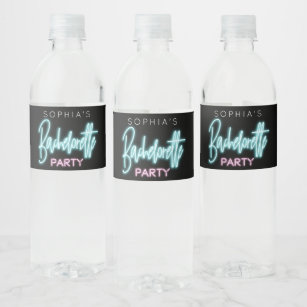 Neon Bachelorette Wasser Flaschen Labels Wasserflaschenetikett