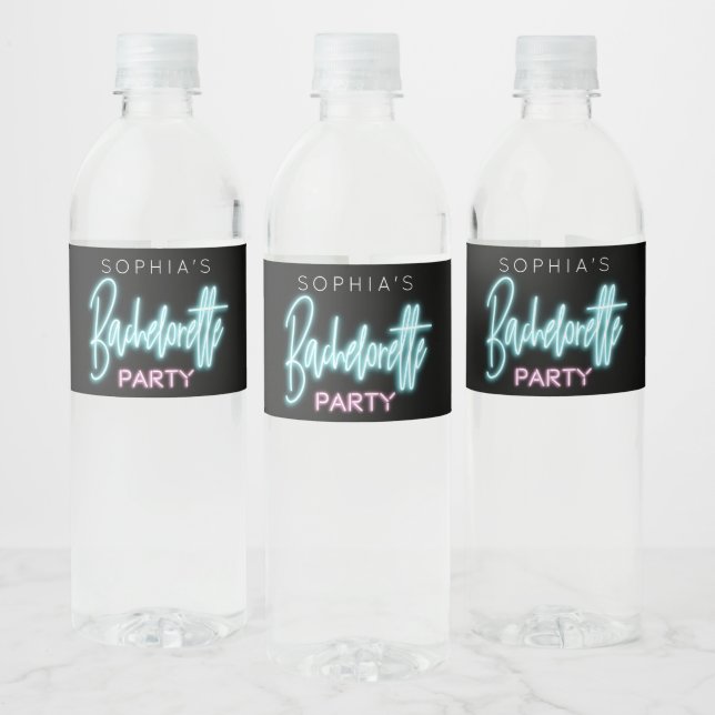 Neon Bachelorette Wasser Flaschen Labels Wasserflaschenetikett (Flaschen)