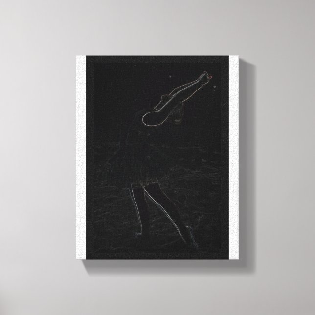 Neon, Ballerina im Schnee- Leinwanddruck (Vorderseite)