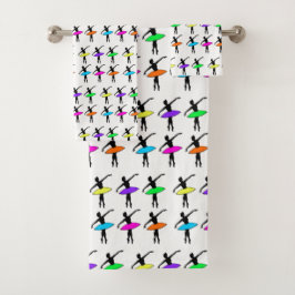 Neon Ballerinas Ballett Tutu Tanzlehrer Pointe Badhandtuch Set