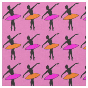 Neon Ballerinas Pink Orange Pointe Ballet Dance Stoff