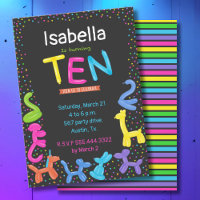 Neon Ballon Tiere 10. Geburtstag
