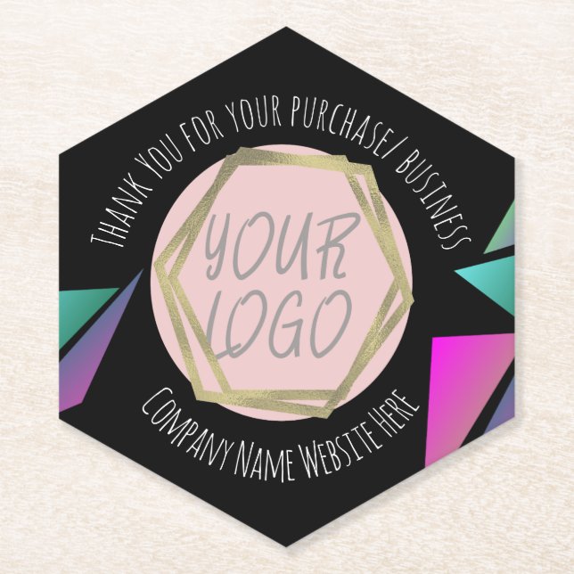 Neon Bar Restaurant Company Business Logo Square P Untersetzer (Vorderseite)