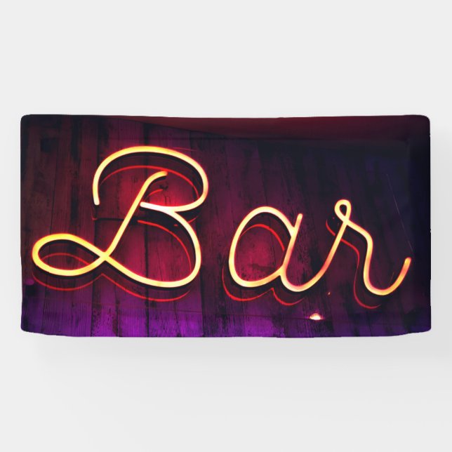 Neon Bar Sign Foto Banner (Horizontal)