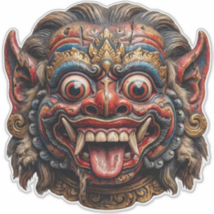 Neon-Barong-Schutzaufkleber - Balinesischer Schutz Aufkleber