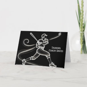 Neon Baseball Player Vielen Dank Karte