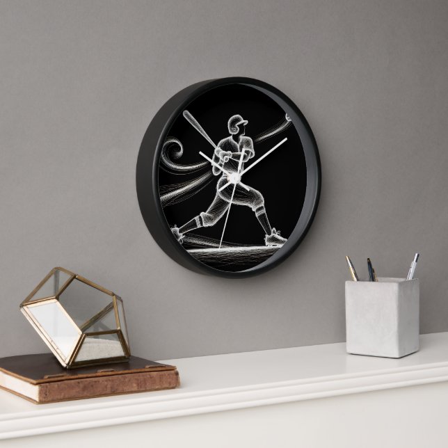 Neon-Baseballspieler  Uhr (Büro)