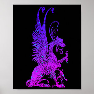 Neon Basilisk Monster Symbol Dragon Antike Bestie Poster