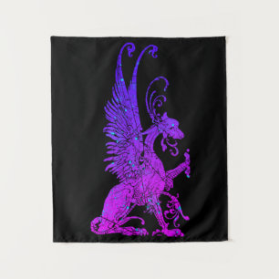 Neon Basilisk Monster Symbol Dragon Antike Bestie Wandteppich