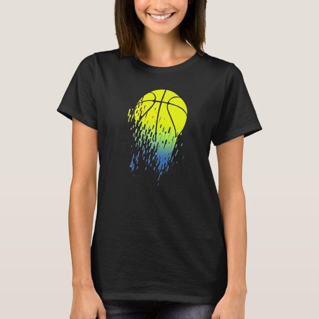 Neon Basketball Glitch T-Shirt (Vorderseite)