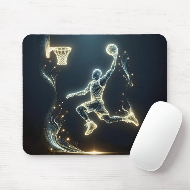 Neon Basketball Player Mousepad (Mit Mouse)