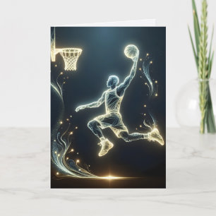 Neon Basketball Spieltrainer Vielen Dank Karte
