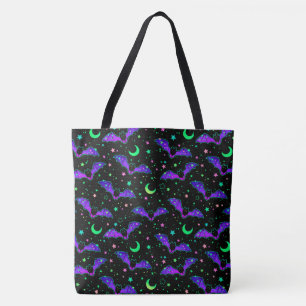 Neon Bats, Stars und Monde Halloween Totbeutel