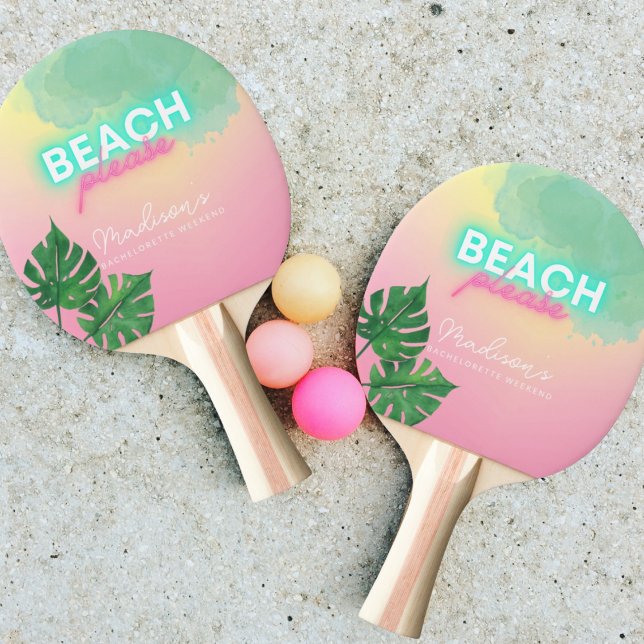 Neon Beach Bitte Bachelorette Beach Games Pink Tischtennis Schläger (Von Creator hochgeladen)