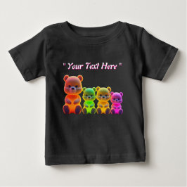 Neon Bear Family Digitale Kunst Baby T-shirt