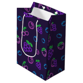 Neon-Beeren-Muster-Geschenktasche Mittlere Geschenktüte