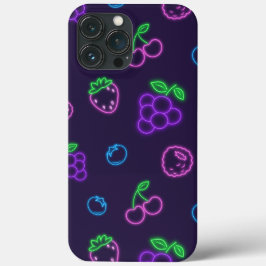 Neon-Beeren-Muster iPhone 13 Pro Max Hülle
