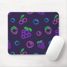 Neon-Beeren-Muster-Mauspad