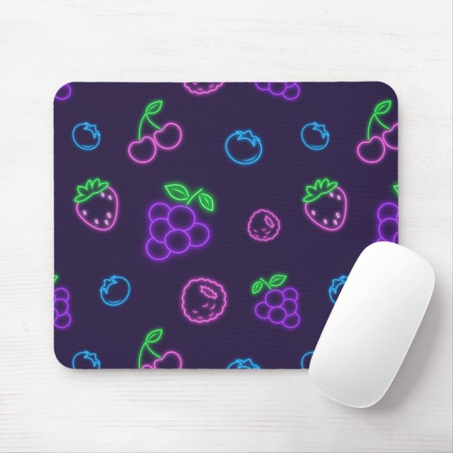 Neon-Beeren-Muster-Mauspad Mousepad (Mit Mouse)