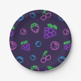 Neon-Beeren-Muster-Papierteller Pappteller