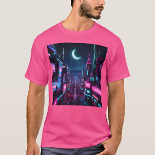 Neon beleuchtete Stadt bei Nacht Freund T-Shirt
