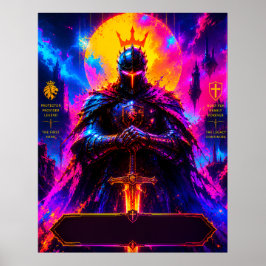 Neon-Beschützer-Vater-Plakat Poster