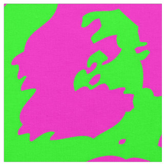 Neon Big Cat Print Stoff