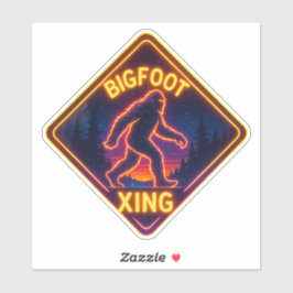 Neon Bigfoot Xing Sticker
