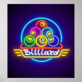 Neon Billard Print, Value Poster Paper (Matte)