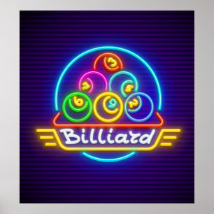 Neon Billard Print, Value Poster Paper (Matte)