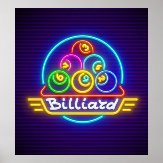 Neon Billard Print, Value Poster Paper (Matte) (Vorne)