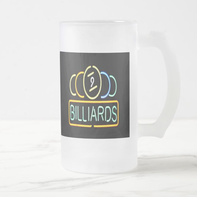 Neon Billiard Pool Signieren Mattierter Beer Tasse (Rechts)
