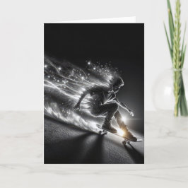 Neon Birthday Teen Skateboarding Karte