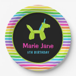 NEON BIRTHDAY TIERALS BALLOONS PAPPTELLER