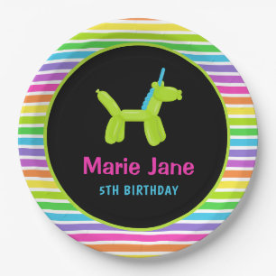 NEON BIRTHDAY TIERALS BALLOONS PAPPTELLER