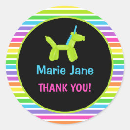 NEON BIRTHDAY TIERALS BALLOONS RUNDER AUFKLEBER