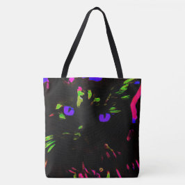 Neon Black Cat mit leuchtenden Augen