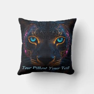 Neon Black Leopard Kissen
