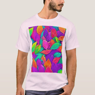 Neon Blätter: Cartoon Flow T-Shirt