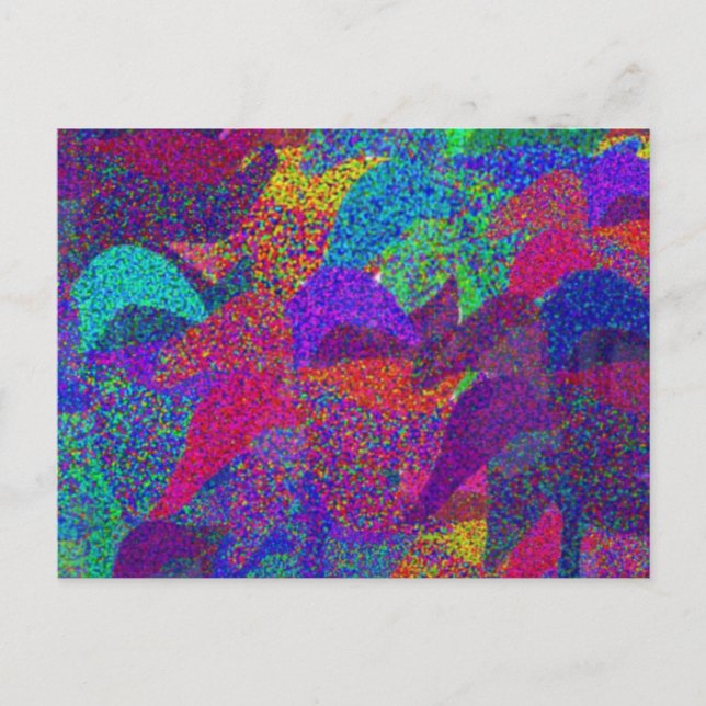 Neon-Blätter fallen Postkarte (Vorderseite)